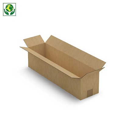 Caja de cartón larga canal simple gran apertura 60x15x15cm RAJA® - 1