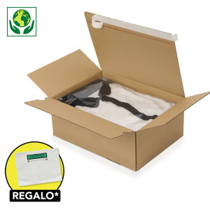 Caja de cartón montaje instantáneo y cierre adhesivo canal simple RAJA®