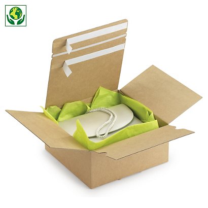 Caja de cartón montaje instantáneo y doble cierre adhesivo "ida y vuelta" RAJA® - 1