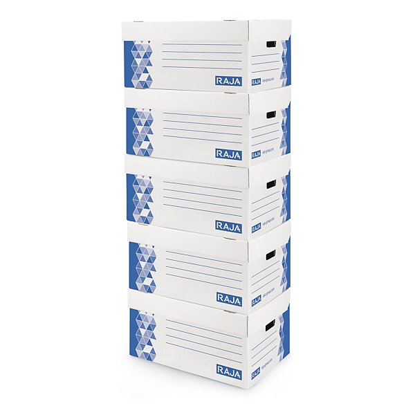 Caja de cartón multiusos con asas blanca y azul RAJA® - 3