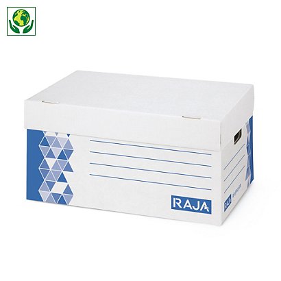 Caja de cartón multiusos con asas blanca y azul RAJA® - 1