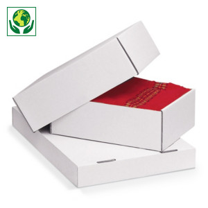 Caja de cartón telescópica blanca con tapa RAJA® Caja de cartón telescópica blanca con tapa RAJA®