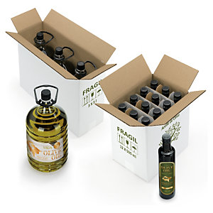 Caja para aceite de oliva con impresión FRÁGIL