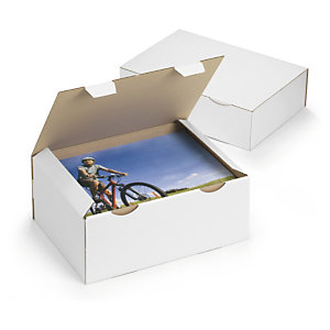 Caja postal en cartón blanco RAJAPOST formato A7 y A5