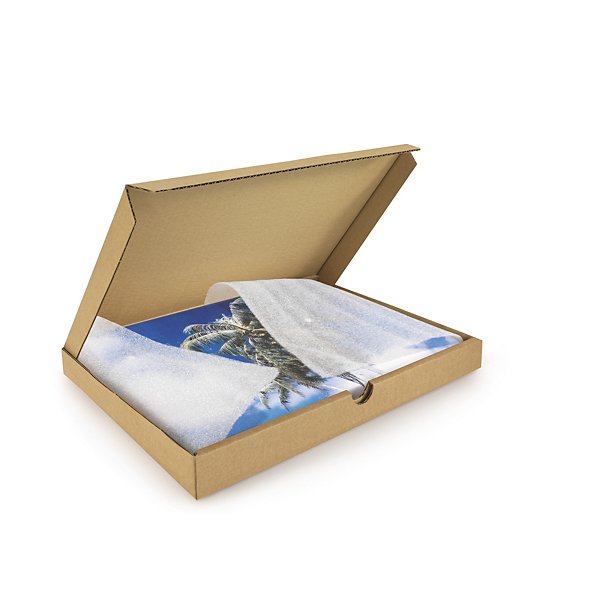 Caja postal marrón para productos planos 26x26x5cm RAJA® - 5