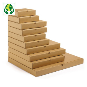 Caja postal marrón para productos planos