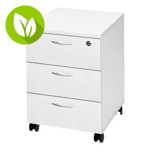 Cajonera 3 cajones, 43 x 52 x 60 cm, montada, blanco Cajonera 3 cajones, 43 x 52 x 60 cm, montada, blanco