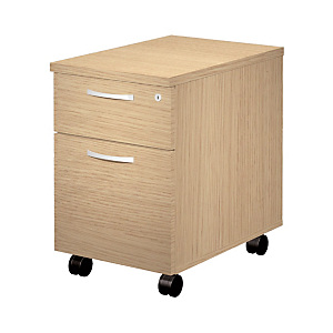 Cajonera móvil de la colección Woody, 2 cajones, 41 x 60 x 60 cm, color roble Cajonera móvil de la colección Woody, 2 cajones, 41 x 60 x 60 cm, color roble