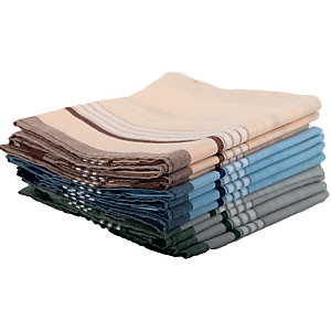 CALITEX Mouchoirs en tissu, coloris assortis clair, lot de 12 mouchoirs