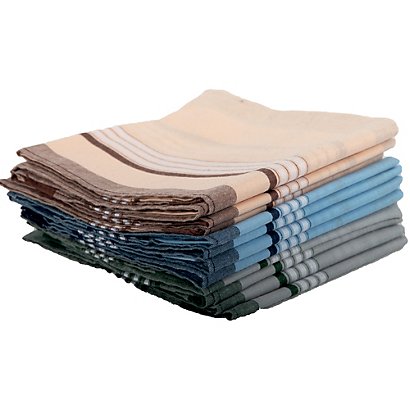 CALITEX Mouchoirs en tissu, coloris assortis clair, lot de 12 mouchoirs
