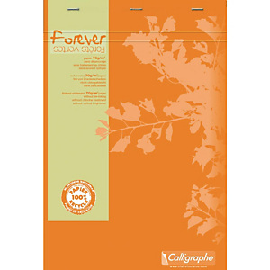 Calligraphe Bloc-notes FOREVER - A4 - agrafé en-tête - 200 pages - 5x5 - papier 70 g recyclé - 21 x 29,7 cm Calligraphe Bloc-notes FOREVER - A4 - agrafé en-tête - 200 pages - 5x5 - papier 70 g recyclé - 21 x 29,7 cm