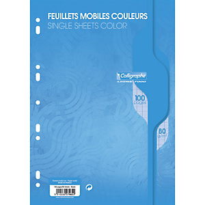 CALLIGRAPHE Copies simples Bleu perf 2 trous 80g 100 pages grands carreaux Seyès format A4. Film-CAL 7000 CALLIGRAPHE Copies simples Bleu perf 2 trous 80g 100 pages grands carreaux Seyès format A4. Film-CAL 7000