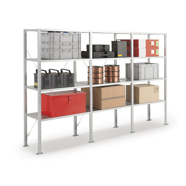 Campata aggiuntiva per scaffalatura industriale 4 ripiani 127 x 60 x 200 cm portata 250 kg - 1