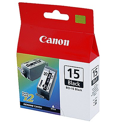 Canon BCI-15 BK, 8190A002, Cartucho de Tinta, Negro - 1