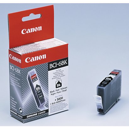 Canon BCI-6 BK, 4705A002, Cartucho de Tinta, Negro
