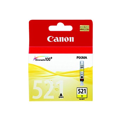 Canon Cartuccia inkjet PIXMA CLI-521 Y, 2936B001, Inchiostro ChromaLife 100+, Giallo, Pacco singolo - 1