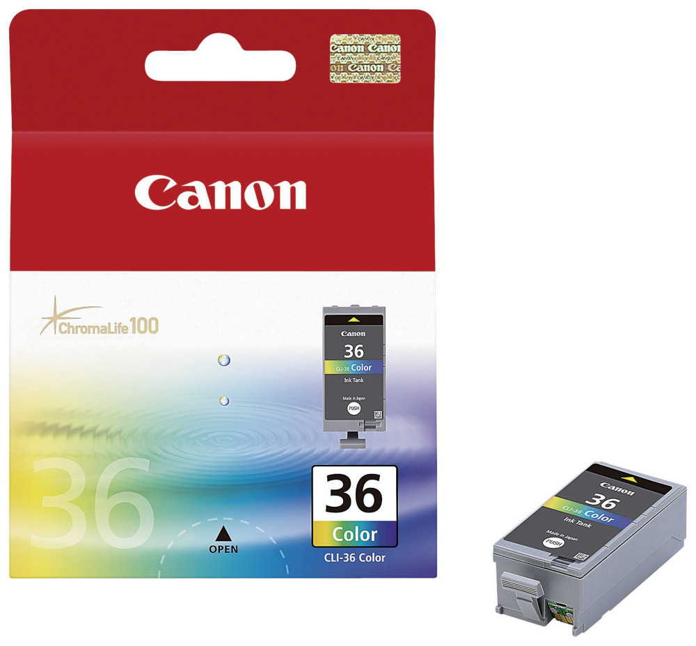 Canon CLI-36 Cartouche d'encre authentique 1511B001 - 3 couleurs
