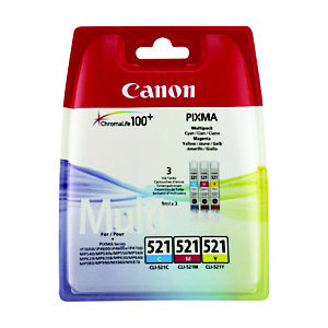 Canon CLI-521 Cartouche d'encre authentique 2934B010 - 3 couleurs