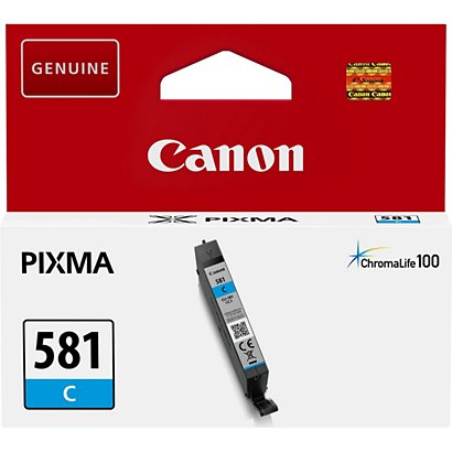 Canon CLI-581 C, 2103C001, Cartucho de Tinta, ChromaLife100+, PIXMA, Cian