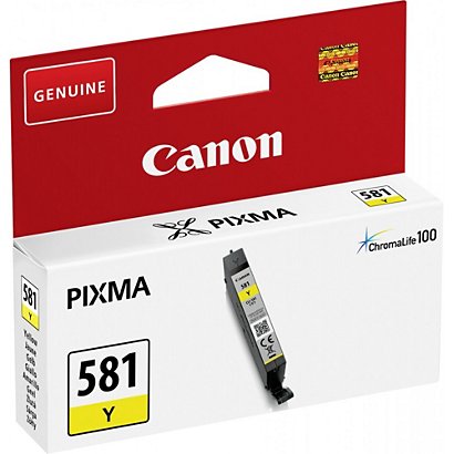 Canon CLI-581 Y, 2105C001, Cartucho de Tinta, ChromaLife100+, PIXMA, Amarillo