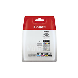 Canon CLI-581 Cartouche d'encre authentique 2103C004 - Pack Noir + Couleurs