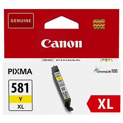 Canon CLI-581 XL Y, 1997C001, Cartucho de Tinta, ChromaLife100+, PIXMA, Amarillo, Alta capacidad - 1