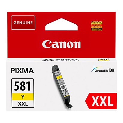 Canon CLI-581 XXL Y, 1997C001, Cartucho de Tinta, ChromaLife100+, PIXMA, Amarillo, Alta capacidad