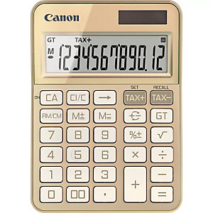 Canon KS-125KB, Bureau, Calculatrice basique, 12 chiffres, Batterie/Solaire, Or 6818C002 Canon KS-125KB, Bureau, Calculatrice basique, 12 chiffres, Batterie/Solaire, Or 6818C002