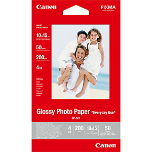 Canon Papier photo brillant 4 × 6'' (10 × 15 cm) GP-501 - 50 feuilles, Gloss, 200 g/m², Jet d'encre, 50 feuilles, 102 mm, 152 mm 0775B081