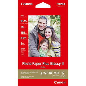 Canon Papier photo brillant extra II 4 × 6 po (10 × 15 cm) PP-201 - 50 feuilles, Hautement brillant, 260 g/m², Rouge, 50 feuilles, 270 µm, Canon Lucia