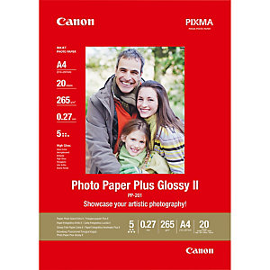 Canon Papier photo brillant extra II A4 PP-201 - 20 feuilles, Gloss, 260 g/m², A4, Blanc, 20 feuilles, - Bubble Jet: BJC 8200 Photo, i250, i320, i350,
