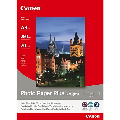 Canon Papier Photo Satiné A3 SG-201 - 20 feuilles, 260 g/m², A3 (297 x 420 mm) 1686B026