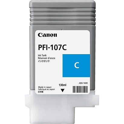 Canon PFI-107 C, 6706B001, Depósito de Tinta, Cian, Paquete Unitario