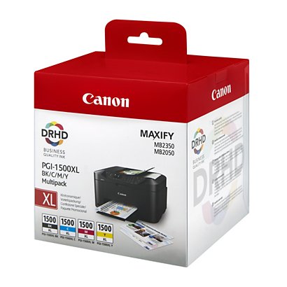 Canon PGI-1500XL Cartouche d'encre authentique grande capacité 9182B004 - Pack Noir + Couleurs - 1