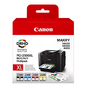 Canon PGI-2500XL Cartouche d'encre authentique grande capacité 9254B004 - Pack Noir + Couleurs