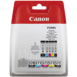 Canon PGI-570 / CLI-571 Cartouche d'encre authentique 0372C004 - Pack 5 couleurs
