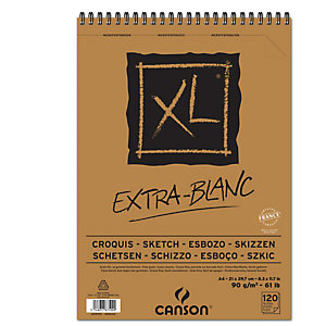 CANSON Album spiralato lato corto XL - A4 - 90 gr - 120 fogli - extra white