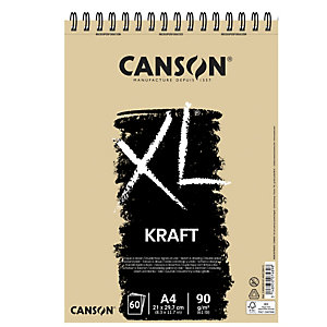 CANSON Album spiralato lato corto XL kraft - A4 - 90 gr - 60 fogli