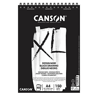 canson album xl dessin noir - a4 - 150 gr - 40 fogli