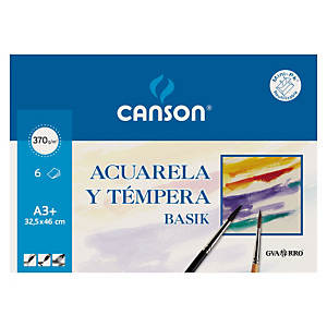 CANSON Basik Láminas de papel A3+ para acuarela y témpera CANSON Basik Láminas de papel A3+ para acuarela y témpera