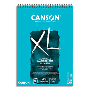 CANSON Bloc de 30 feuilles de papier dessin XL AQUARELLE 300g A3
