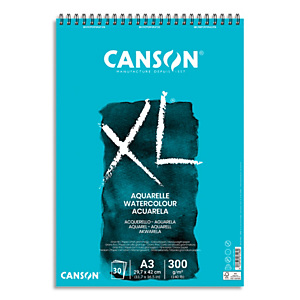 CANSON Bloc de 30 feuilles de papier dessin XL AQUARELLE 300g A3 CANSON Bloc de 30 feuilles de papier dessin XL AQUARELLE 300g A3
