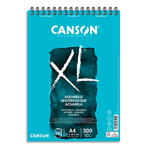 CANSON Bloc de 30 feuilles de papier dessin XL AQUARELLE 300g grand format A4