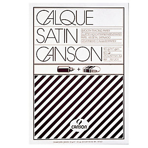 CANSON Blocco carta lucida satinata per disegno manuale - A4 - 50 fogli - 90gr