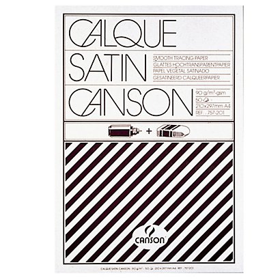 CANSON Blocco carta lucida satinata per disegno manuale - A4 - 50 fogli - 90gr - 1
