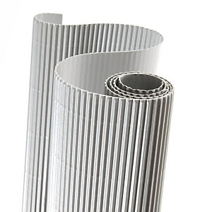 CANSON Cartón ondulado, 300 g, rollo, 0,5x0,7 m, color Plata, Paquete de 10 CANSON Cartón ondulado, 300 g, rollo, 0,5x0,7 m, color Plata, Paquete de 10