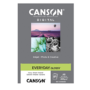 CANSON Carta Inkjet Everyday - 10 x 15 cm - 200 gr - 50 fogli - lucida