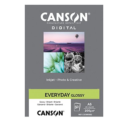 CANSON Carta Inkjet Everyday - 10 x 15 cm - 200 gr - 50 fogli - lucida - 1