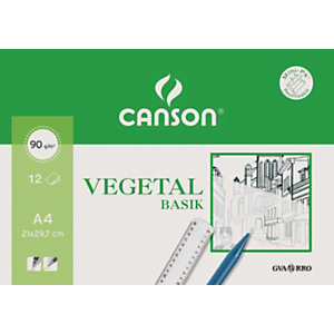 Canson Papel vegetal A4 90 gr/m2 12 hojas Canson Papel vegetal A4 90 gr/m2 12 hojas