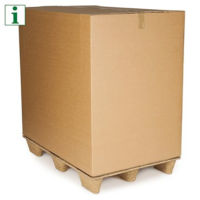 Capacitainer pallet boxes with Inka Presswood pallet, 1200x800x1235mm - 1